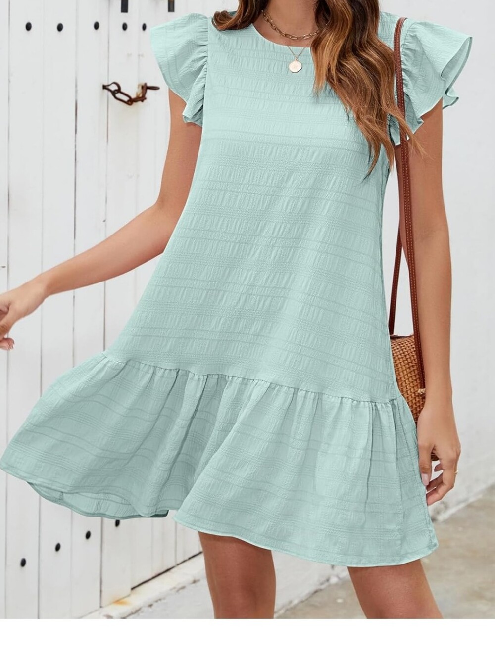 SENFURE Light Blue Tie-Front Dress - SIZE: M - Picture 1 of 9